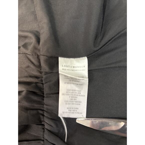 Lost & Wander Blouse W/S Black Gold Sm Peplum Parisian Boho Soft Gothic Artsy - Picture 9 of 10